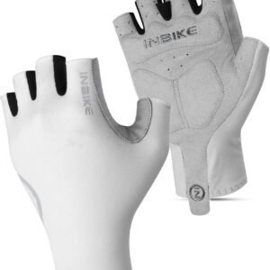 INBIKE Cycling Gloves Summer Half Finger Breathable Elasticity Road Bike 3 mm SDR Non-Slip Padding Reflective Cycling Gloves MTB Gloves Short Men Women