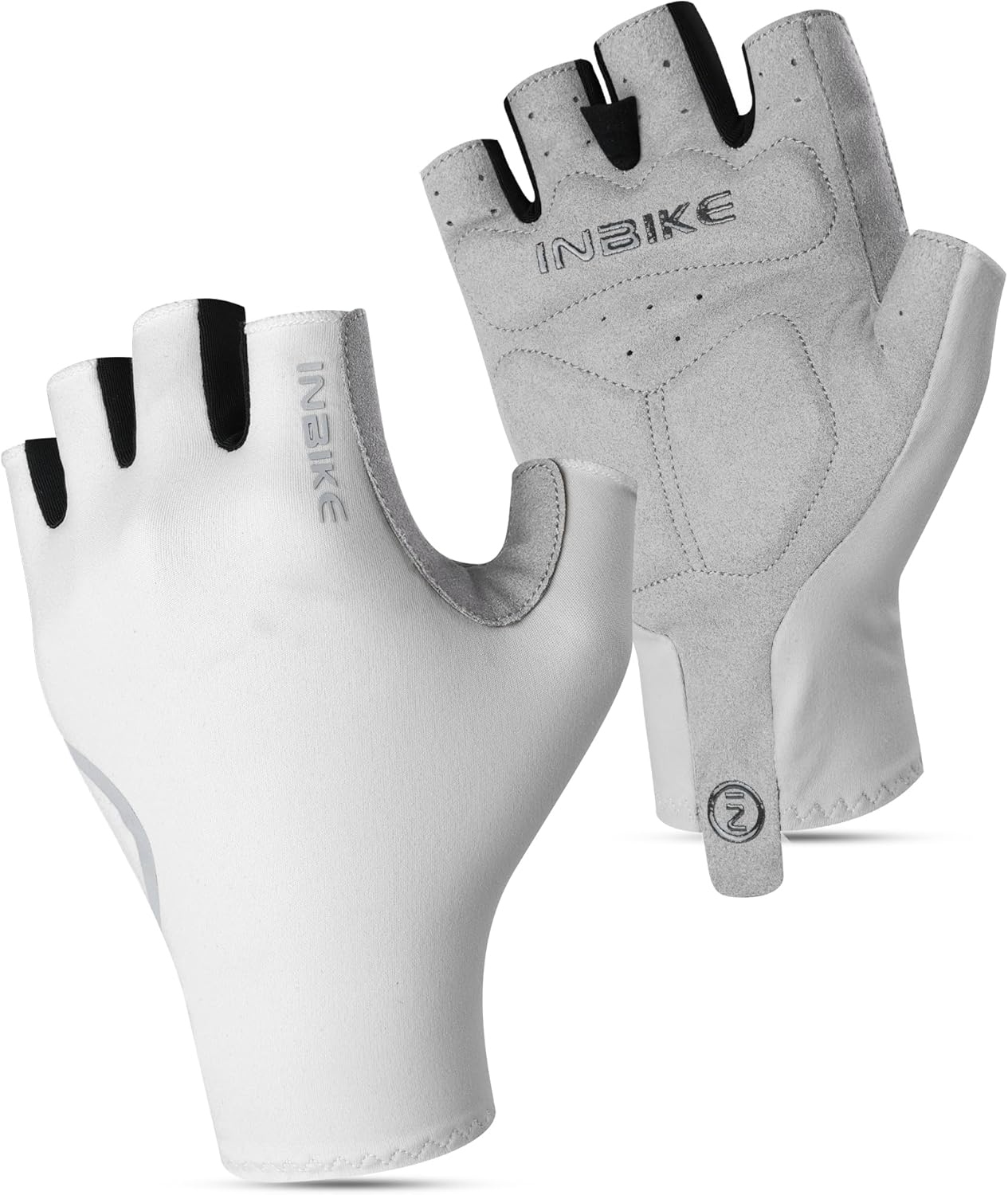 INBIKE Cycling Gloves Summer Half Finger Breathable Elasticity Road Bike 3 mm SDR Non-Slip Padding Reflective Cycling Gloves MTB Gloves Short Men Women