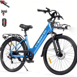 S10 E Bike, 26 Inch Ebike with 48 V 499.2 Wh Battery, 4.4 Inch LCD Display 250 W Motor Electric Bicycle with Suspension Fork, up to 100 km 25 km/h Pedelec City Bike for Men Women Commuting Adults