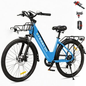 S10 E Bike Men’s 26 Inch Electric Bicycle for Adults with 250 W Motor 48 V 499.2 Wh Battery, 4.4 Inch LCD Display Ebike with Suspension Fork, up to 100 km 25 km/h Pedelec for Women City