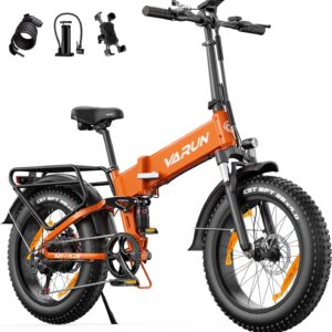 VARUN E Bike Klapprad 20 Zoll, Ebike Herren Damen mit 48V 13Ah Akku, 120KM Reichweite, 4.0 Fat Tire, 5 PAS, E-fatbike mit 7-Gang, StVZO, All-Terrain Pedelec Elektrofahrrad, IP65 Wasserdicht
