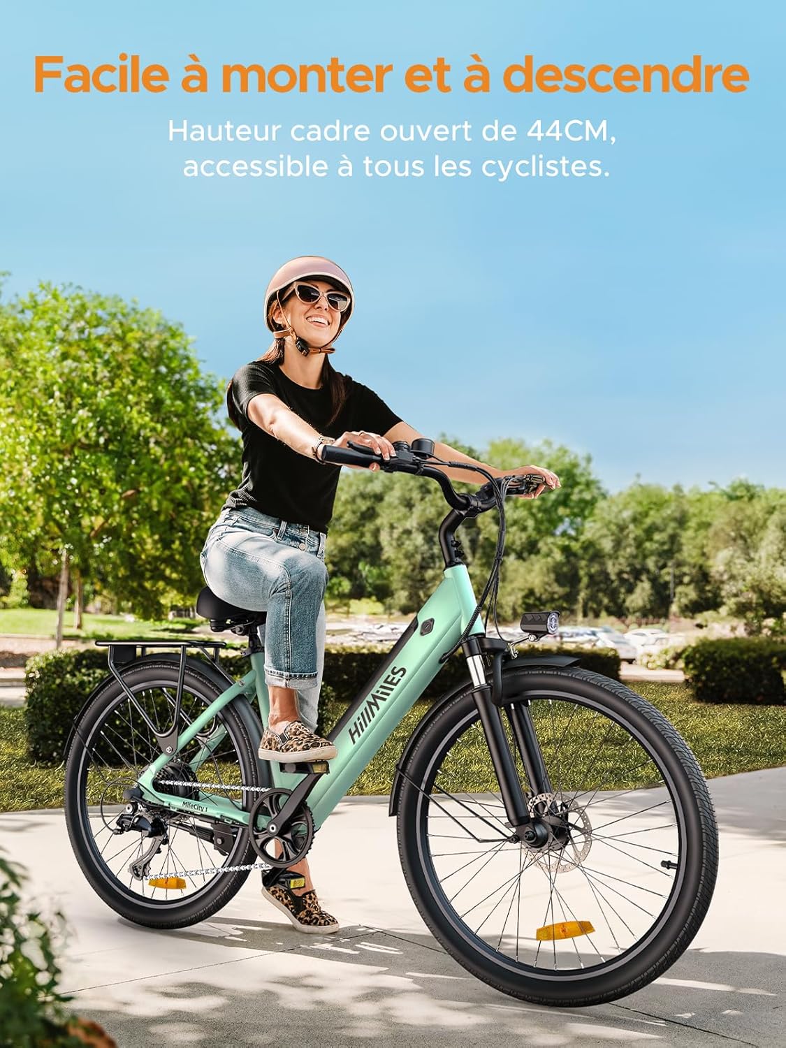 HillMiles MileCity1 26" E-Bike für Erwachsene, 7 Gang Elektrofahrrad mit Austauschbarem 36V 13Ah Akku, 25 km/h und 80–100km Reichweite E-Bike für Städtische Pendler, IP65 Wasserdicht – Bild 6