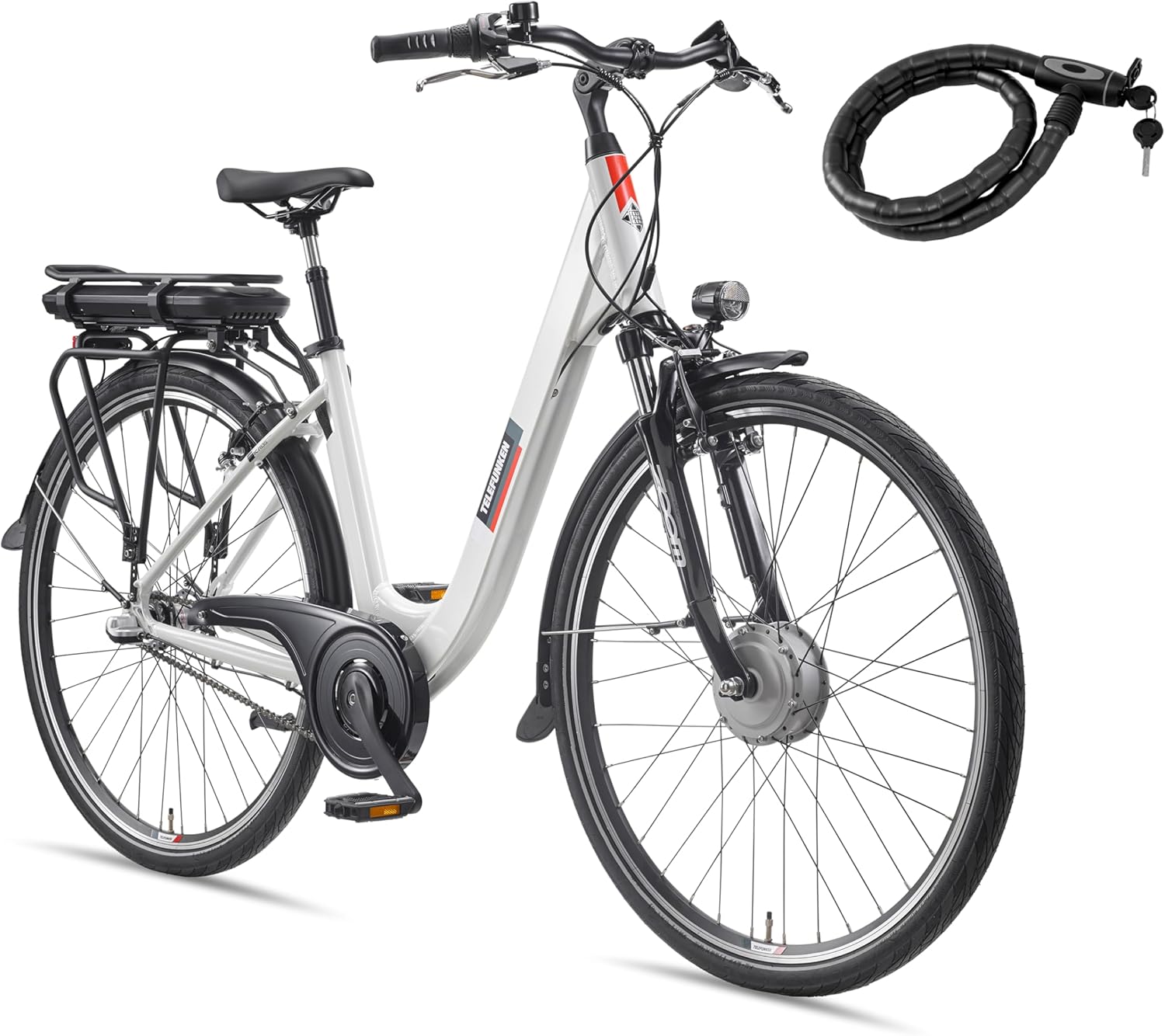 TELEFUNKEN E-Bike 28 Zoll Fahrrad für Damen & Herren | Pedelec Citybike mit 3-Gang Nabenschaltung | Rücktritt | Elektrofahrrad 250 W Frontmotor | 468 Wh Li-Ion Akku | EBike Multitalent RC835