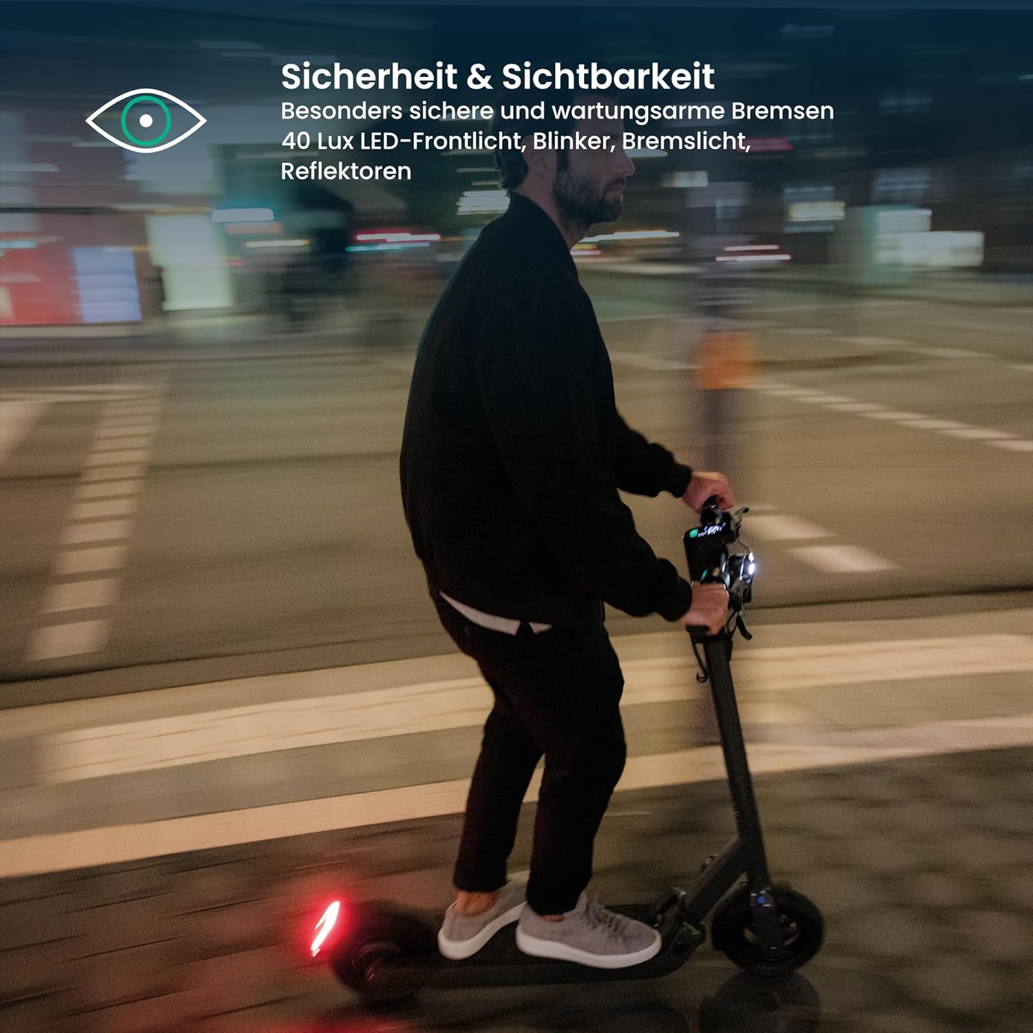 Egret Pro FX E-Scooter with Road Legal (max. 20 km/h), Range up to 80 km, Front Suspension, App Control, Handlebar Height Adjustable + Foldable, Maximum Load 120 kg – Bild 6
