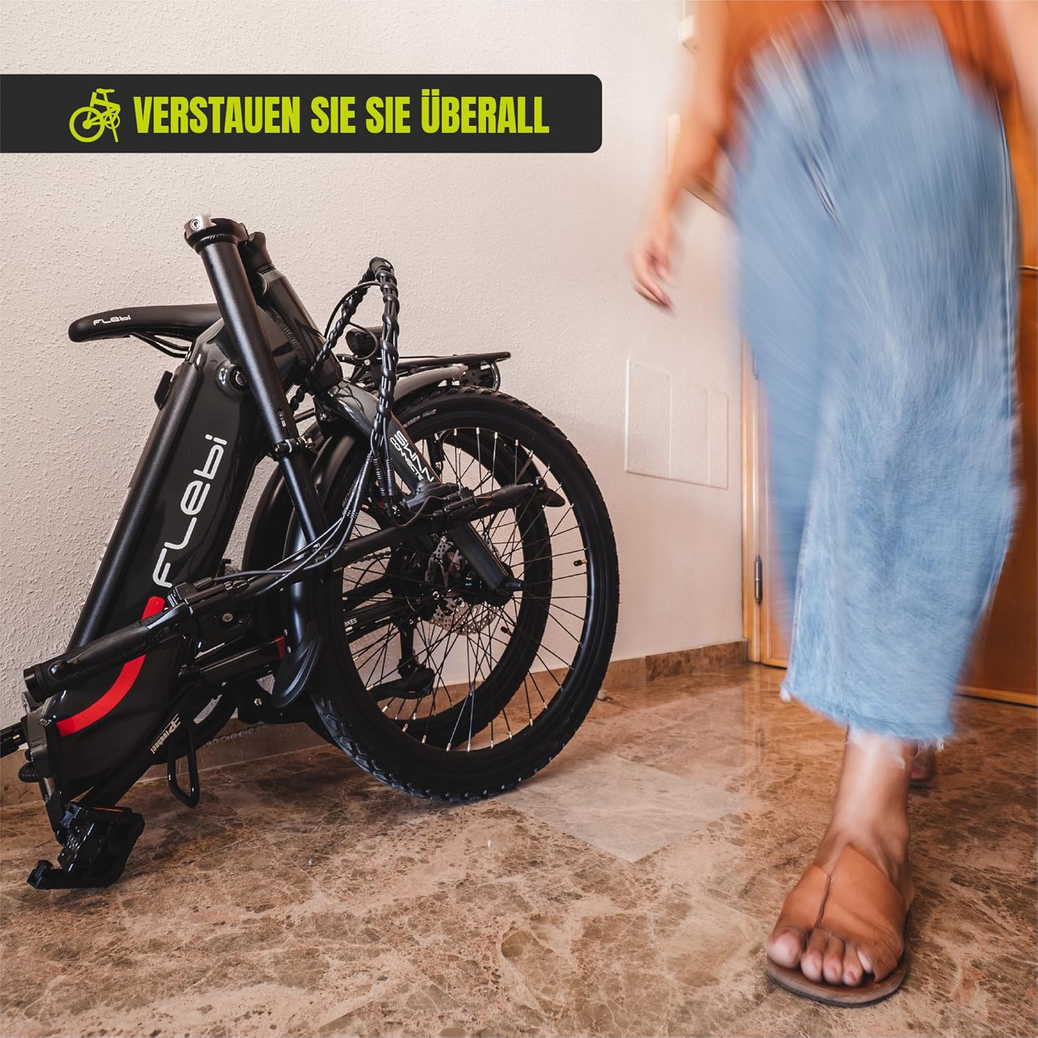 Flebi Swan Electric Bicycle Foldable 24 Inches | Range 70 km | Removable Battery 10.4 Ah / 374 Wh | 7 Gears | Unisex E-Bike for Adults and Teenagers Compact and Lightweight for Men and Women – Bild 7