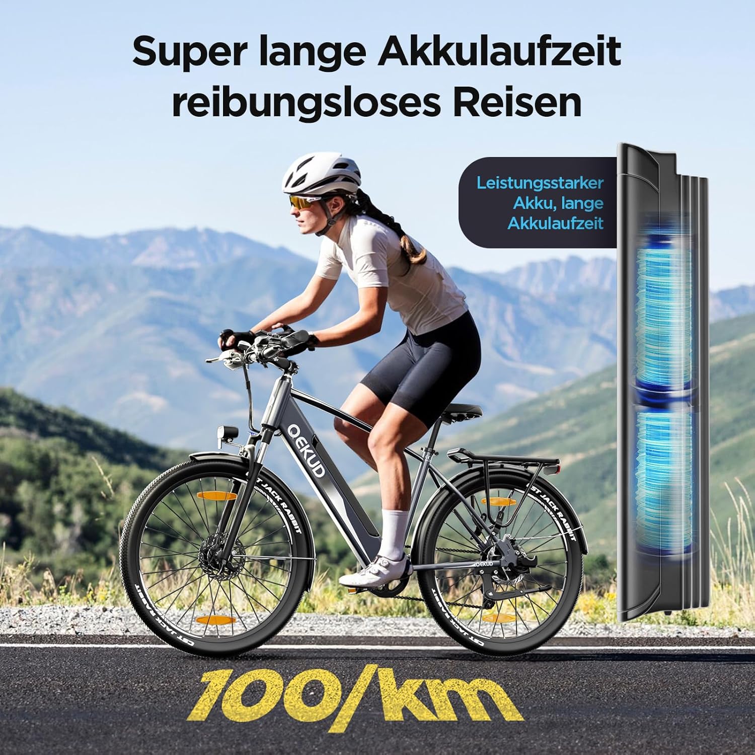 Electric Bicycle, E-Bike Trekking Bike E-City Bike, 36 V 12.5 Ah Li-Ion Battery Mountain Bike Commuter Bike, LCD Display, Range up to 100 Km, EU Compliant, with App – Bild 5