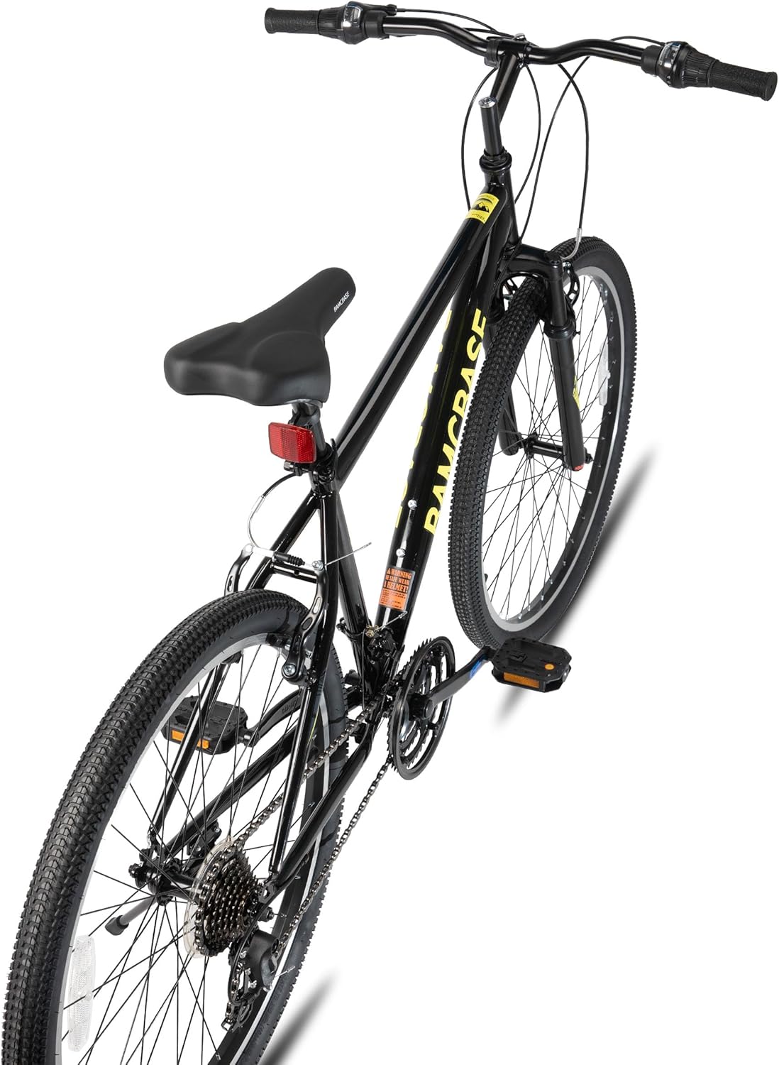 HILAND BAMCBASE 26/27,5/29 Zoll Mountainbike, Hochfester Stahlrahmen 21 Gänge Mountainbike, V-Brake Hardtail MTB Bike für Männer Frauen, Schwarz/Blau/Grau – Bild 2