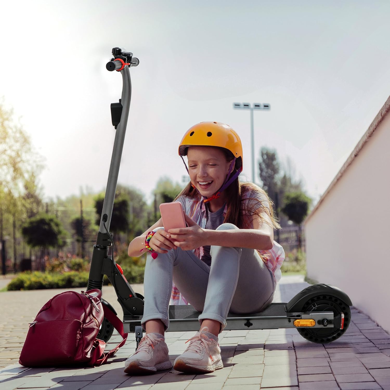 QnQ E Scooter, 2026 8 Inch Foldable Scooter, 500 W/20 km/h Motor, 15 km Range, Puncture-proof Honeycomb Tyres, Children and Teenagers – Bild 8