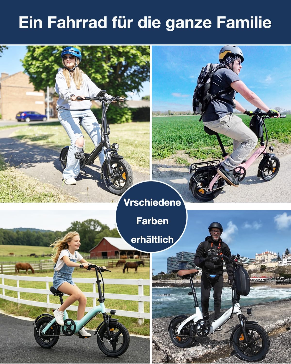 Bodywel T16PRO Mini E Bike 14 Inch Foldable Electric Bicycle 250 W 36 V/7.8 Ah Battery with App Radio for Men Women Range Max 45 km – Bild 6