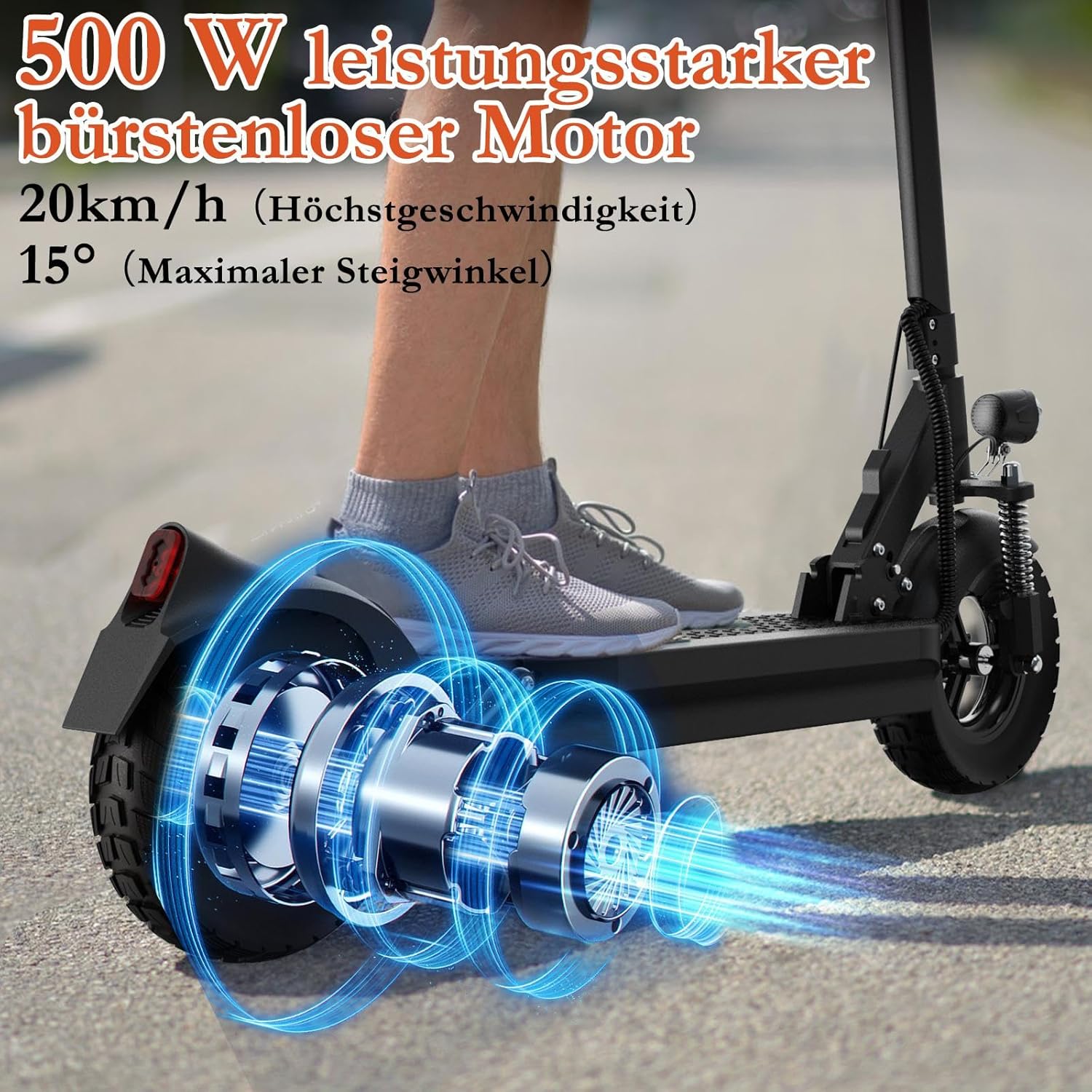 JOYOR Electric Scooter Y Series, Escooter 48 V 18/26 Ah Range 55-100 Km, Mechanical Brake System and Double Shock Absorption, Foldable E Scooter with 10 Inch Tyres – Bild 3