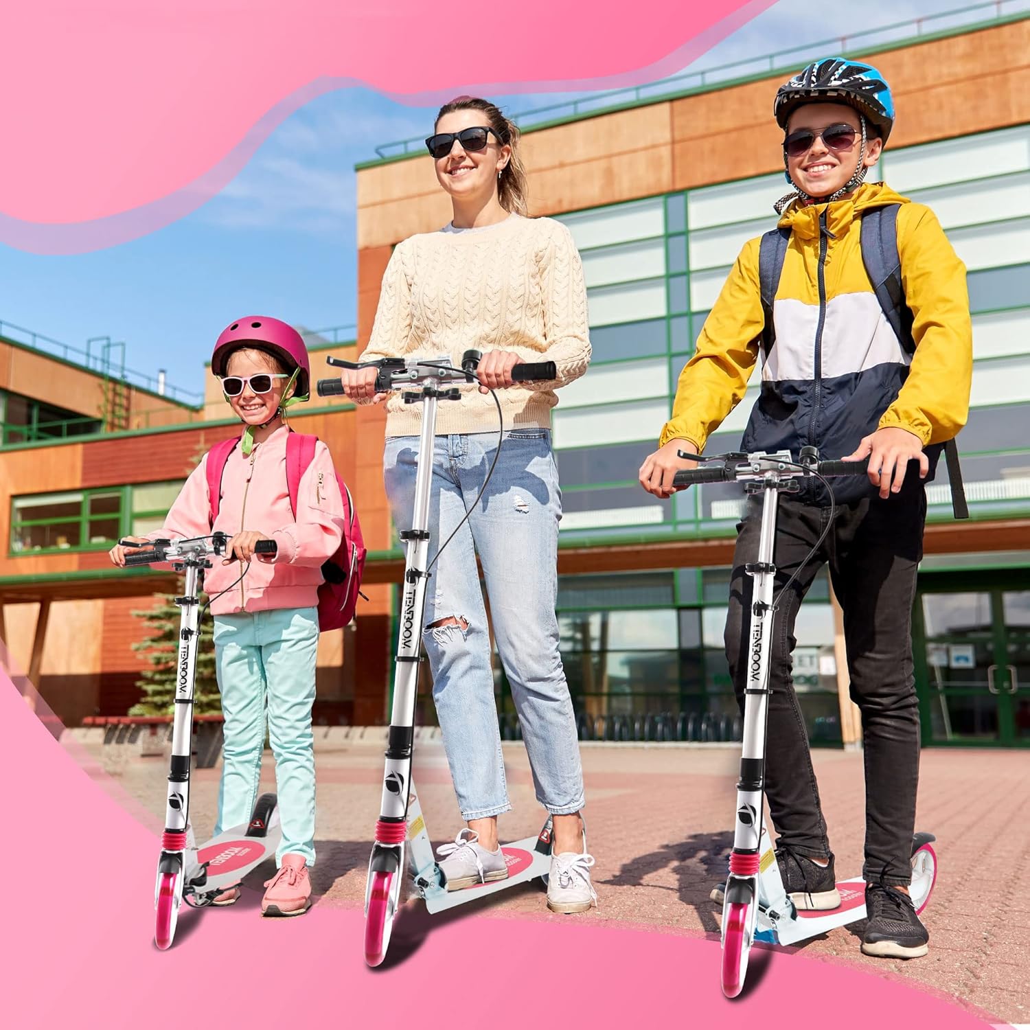 TENBOOM Children's Scooter, 10 Years, Aluminium Folding City Scooter, Height Adjustable, Scooter Kick Scooter with Handbrake and Bell for Children 8 Years and Adults – Bild 7