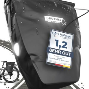Büchel Fahrradtasche für Gepäckträger I 100% Wasserdicht I mit Tragegriff und Schultergurt I fahrradtasche gepäckträger, gepäckträgertasche, Fahrrad Taschen hinten