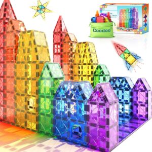Magnetic Tiles Children’s Toy STEM Magnetic Toy for Toddlers Magnetic Blocks Building Toy Preschool Learning Sensory Montessori Toy for 3+ Years Old Boys and Girls