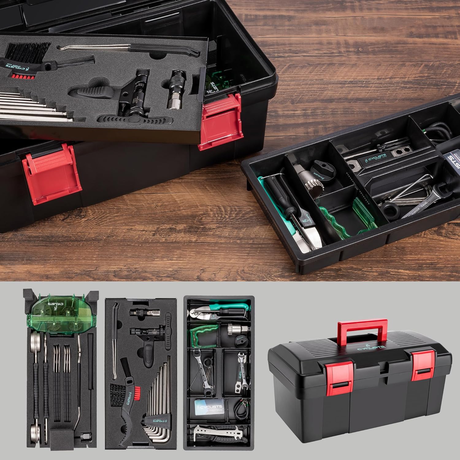cyclists Bicycle Repair Kit, Portable Bicycle Tool Box Bicycle Tool Set for Bicycle Tyre Chain Assembly Repairs Bike Tool Set with Carry Case (35 Pieces) – Bild 6