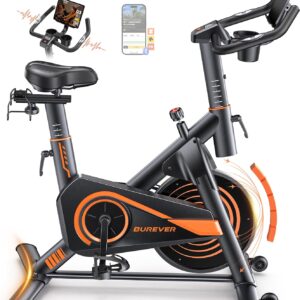 Home Trainer Bicycle, Exercise Bike with App, Ultra Quiet, Ergonomic Design, 100 Resistance Levels, Heart Rate Monitor, Bottle Holder and Dumbbell Rack, 160 kg Load Capacity