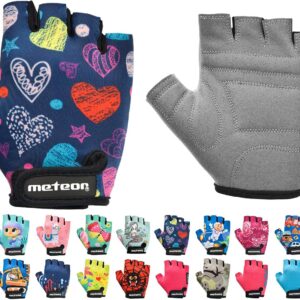 Meteor children’s gel cycling gloves, BMX gloves, riding gloves, MTB gloves, kick scooter gloves for girls & boys