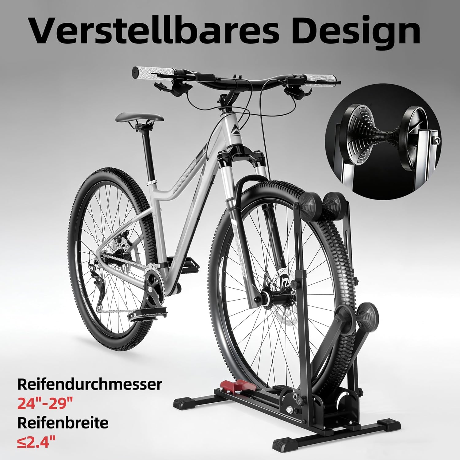 Urban Deco Adjustable Bicycle Stand, Bicycle Stand Floor, Bicycle Stand Road Bike, Suitable for Road Bikes & Mountain Bikes, Stow Away – Bild 5