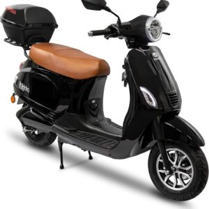 Rolektro E-City 45 Retro Electric Moped – 2000 W Electric Moped with Lithium Battery – 2 People 45 km/h E-moped with Road Legal – 70 km Range