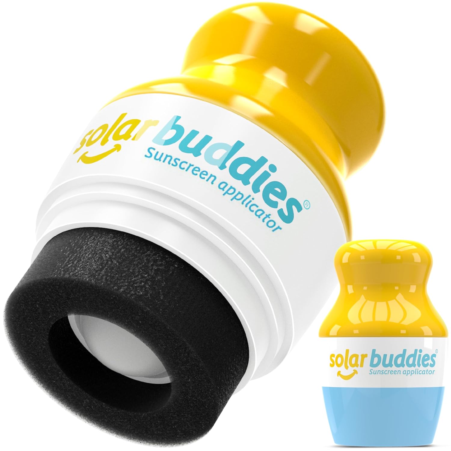 Solar Buddies Sun Cream Applicator - Single Blue - Refillable Roll-on Sponge Applicator for Sun Cream, Sun Lotion & Lotion for Children, Adults & Families - Holds 100 ml