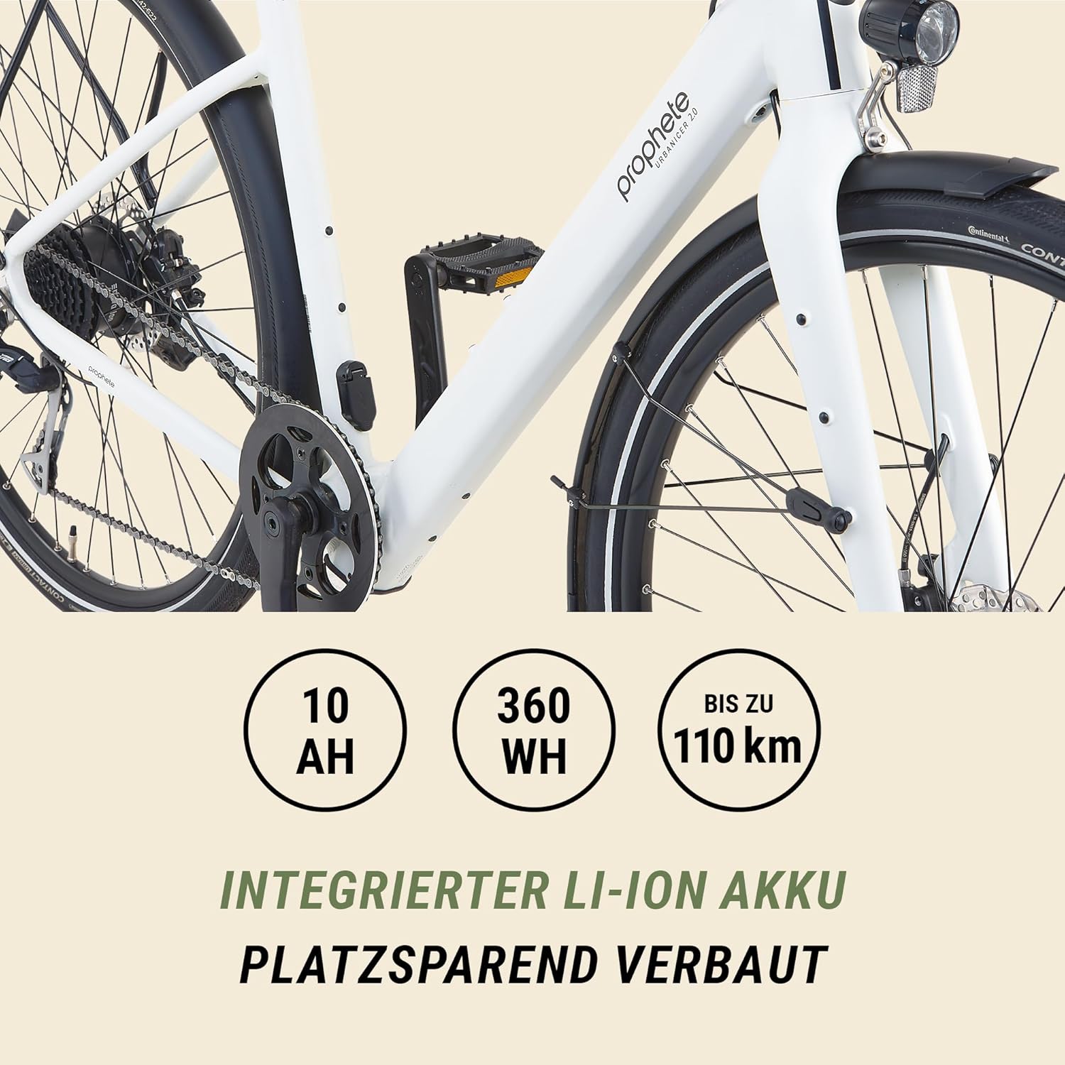Prophete Urbanicer 2.0 Urban E-Bike 28 Inch - 360 Wh - Integrated Battery - Rear Motor - 9-Speed Derailleur Gear - HDY Disc Brake – Bild 3