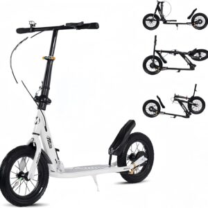 Foldable City Kick Scooter with Handbrake for Adults and Children, 150 kg Load Capacity
