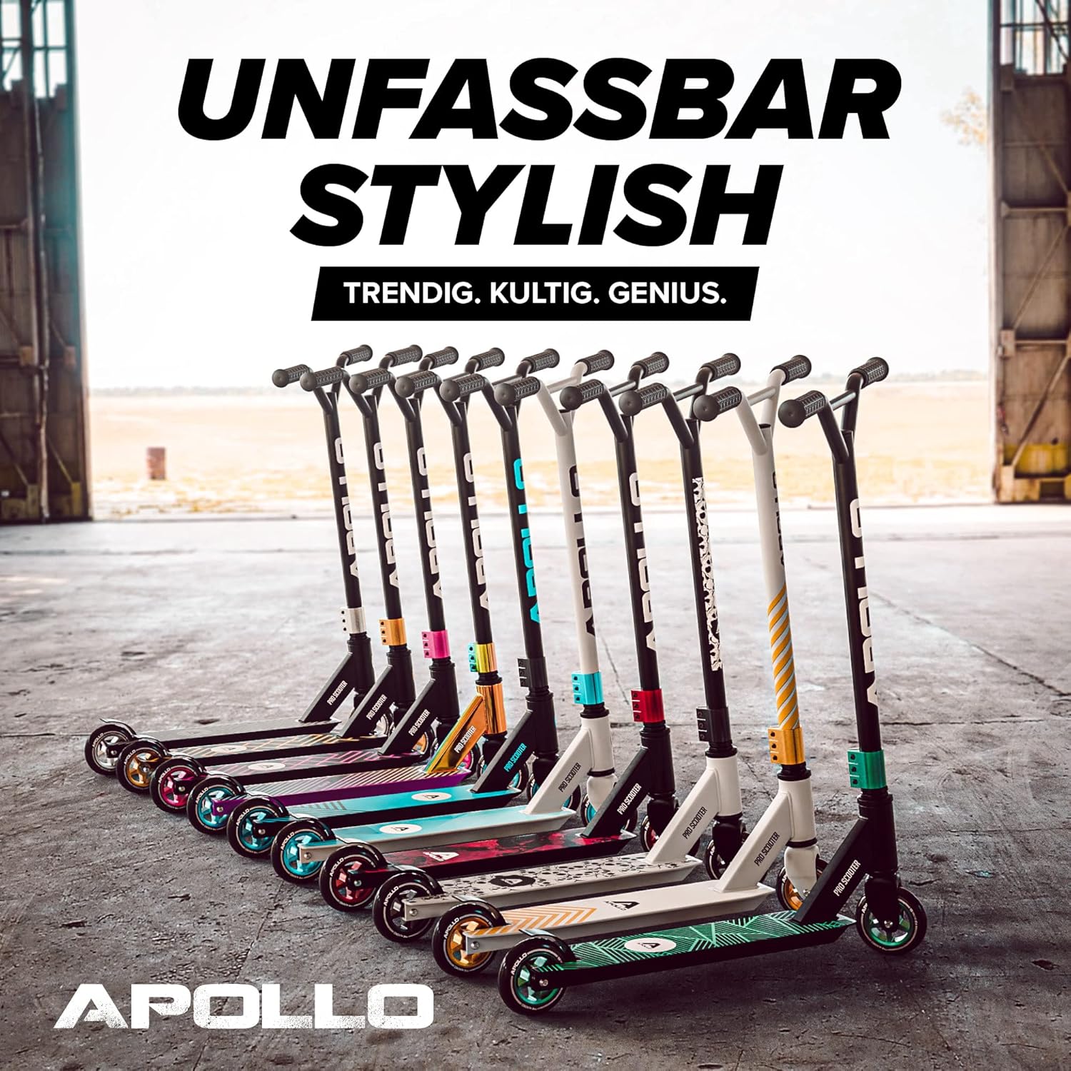 Apollo Genius Pro Stunt Kick Scooter, Robust and Fun Kick Scooter with ABEC 9 Bearings for Children from 6 Years – Bild 6