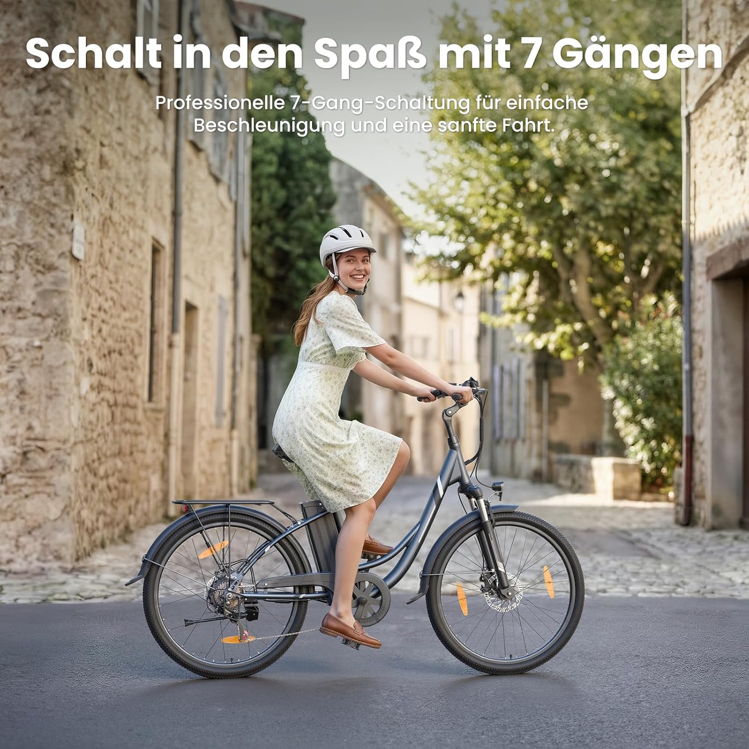 Touroll B1 26 Inch City E-Bike with 250 W Motor and 36 V 15.6 Ah Battery Pedelec City Bikes, Electric Bicycle, Max Speed 25 km/h Max Range 90 km, Adult Men Women Ebike – Bild 4