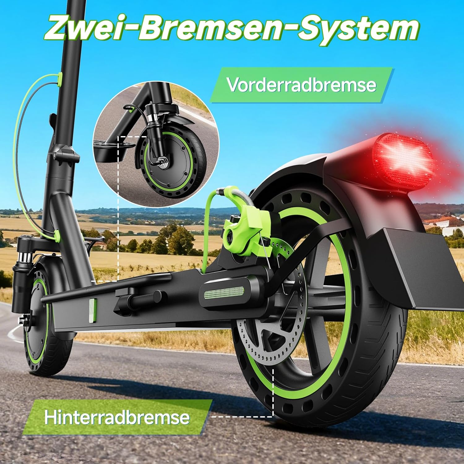 E Scooter S6ABE with Road Legal and Front Wheel Suspension 350 W Motor, 20 km/h, 35 km Range, Electric Scooter – Bild 6