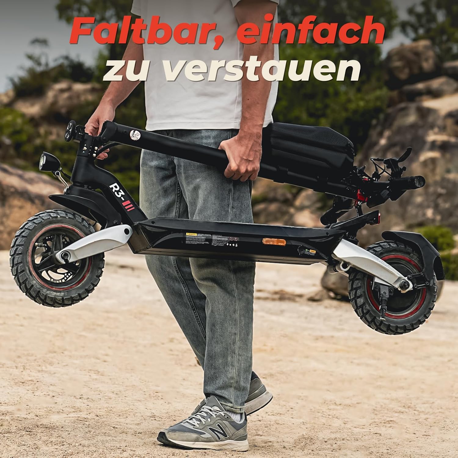 E Scooter with Road Approval, 10 Inch Off-Road Tyres, 500 W Motor, Max 80-100 km Range, Comfortable Damping & Indicator (EMark), App Control, E Scooter for Adults – Bild 7