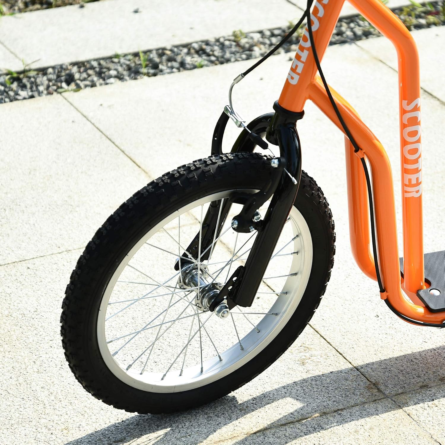 Homcom Children's Scooter City Scooter Kick Board with Pneumatic Tyres 16/12 Inch Blue/Orange 139 x 58 x 88-94 cm – Bild 8