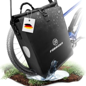Forrider Bike Bag, Waterproof Pannier Bag with Shoulder Strap, 22 Litre Single Pannier Bag, Suitable for all Pannier Racks