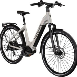 TRETWERK – 28 Inch E-Bike – Women’s E-Trekking Bike – Amber – Pedelec Women’s Bicycle with 8 Speed Shimano Acera Gears – E-Touring Bike Electric Bicycle with Middle Motor 250 W 36 V 522 Wh 80 Nm