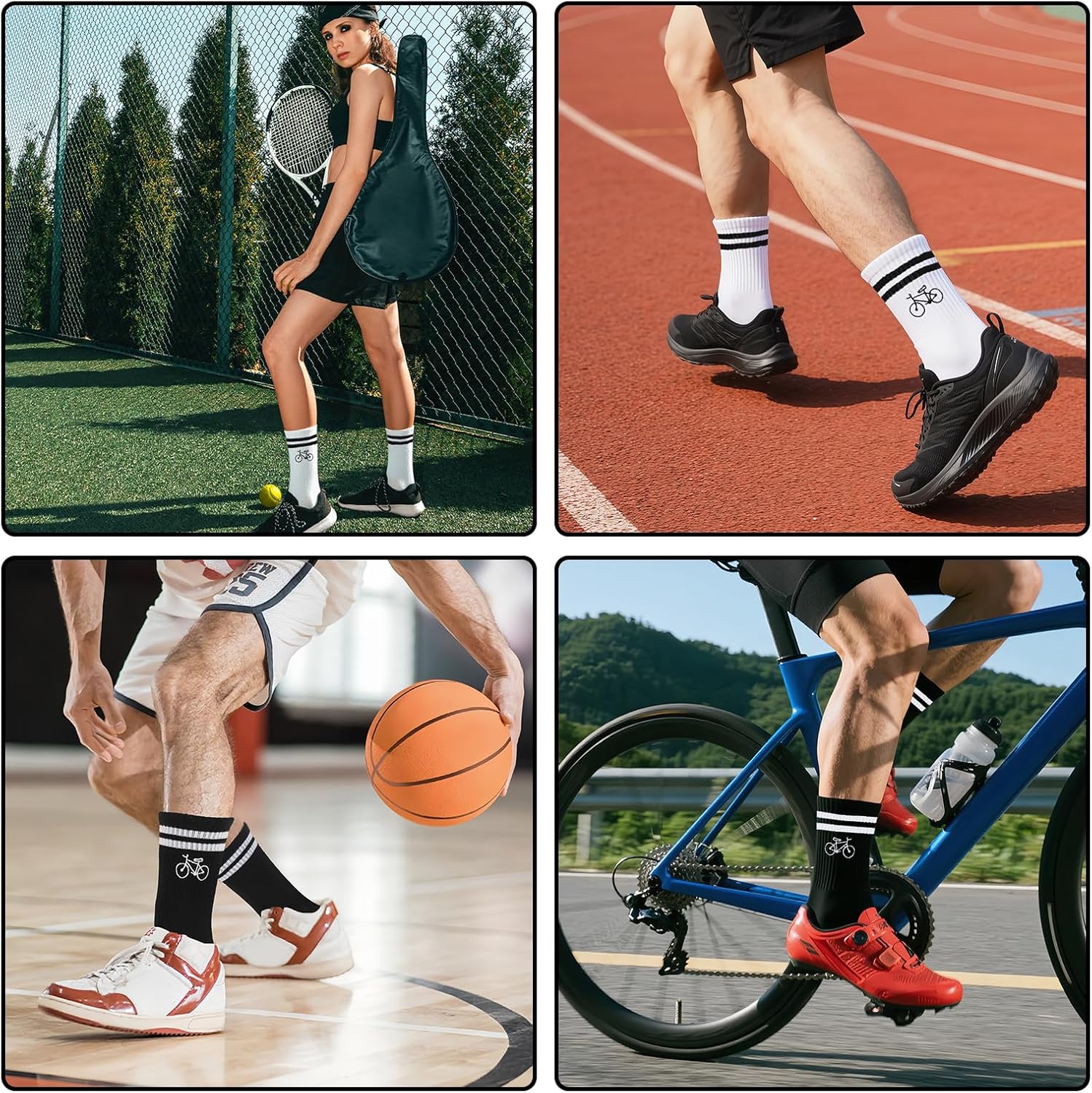 HUKUMA Road Bike Socks, 35-46 Bicycle Socks Men, Bicycle Gift for Men and Women, Road Bike Accessories, Bicycle Rider Tennis Socks Accessories, Funny Gift for Birthday Men and Women – Bild 7