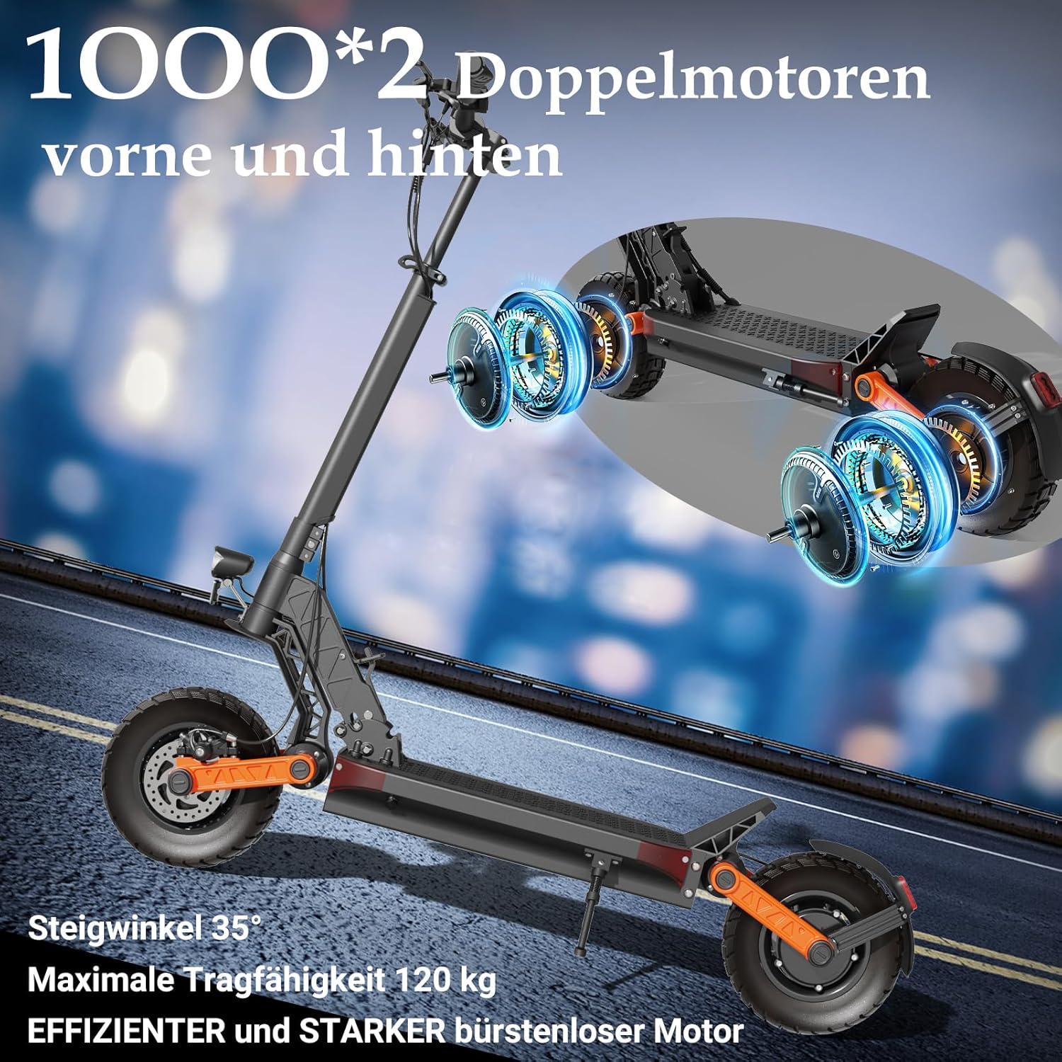 TODIMART E Scooter mit Straßenzulassung D-Serie, 60 km Reichweite, 500W Motor – Bild 3