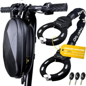 E Scooter Lock with Bag | 8 mm Thick Chain Lock | Handcuff Lock for E Scooter | with 3 Keys | 1.6 kg / 75 cm High Security Lock