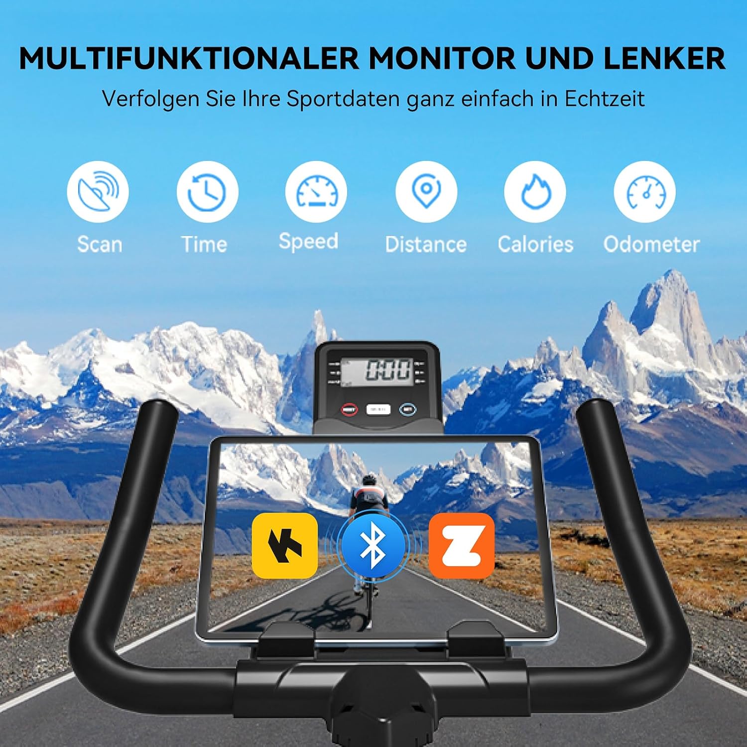 Heimtrainer Fahrrad mit App, Wenoker Leises Ergometer Magnetischer Widerstand Hometrainer Fahrrad, Spinning Bike Indoor Fitnessbikes für Kardio-Training zu Hause,Bis 160KG – Bild 3
