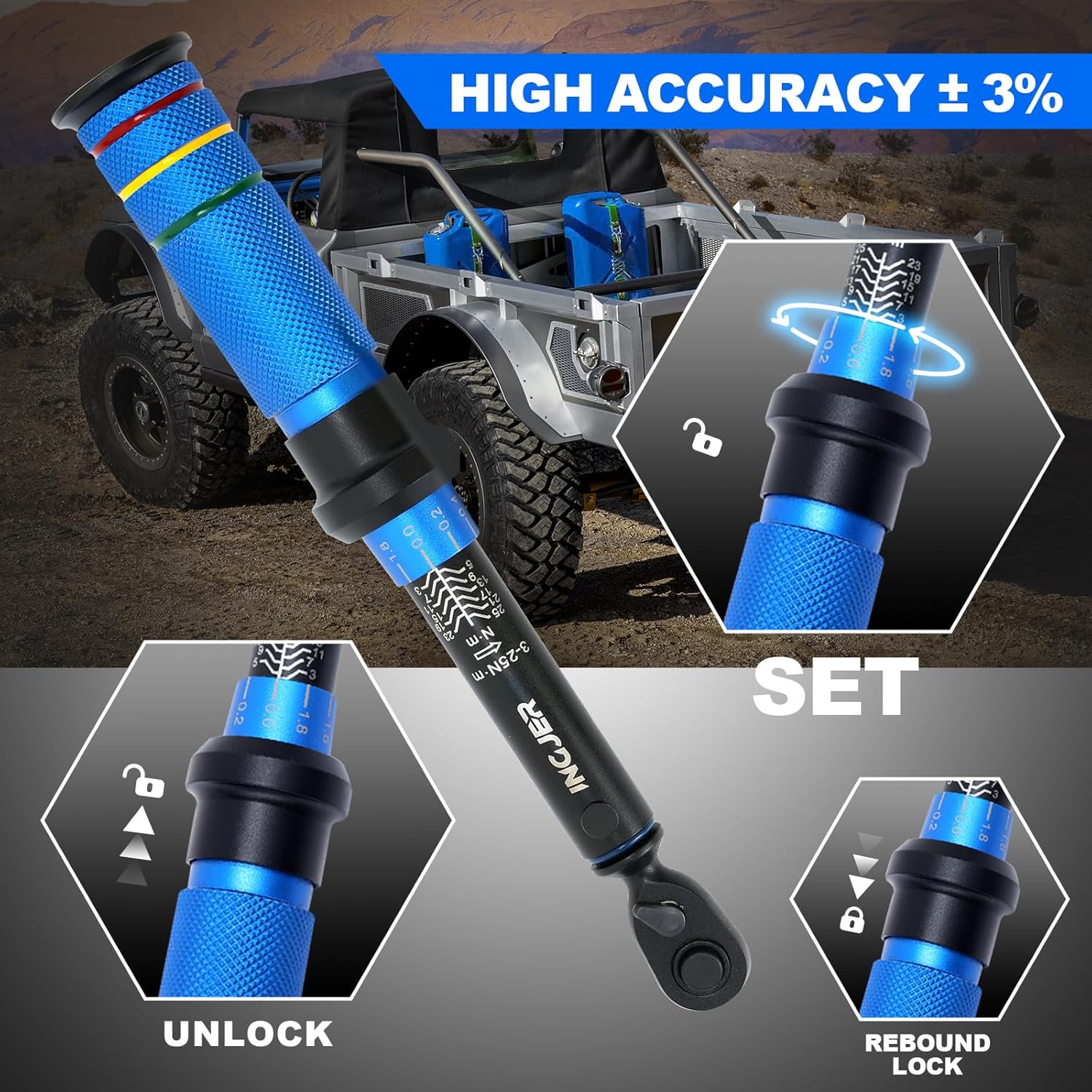 Upgrade 1/4 Inch Torque Wrench Bicycle, 3-25 Nm Torque Wrench Small, 72 Teeth Reversible Ratchet Head, Torque Wrench Bicycle, ±3% Error Accuracy, 0.1 NM Micro Adjustment with Lock – Bild 5