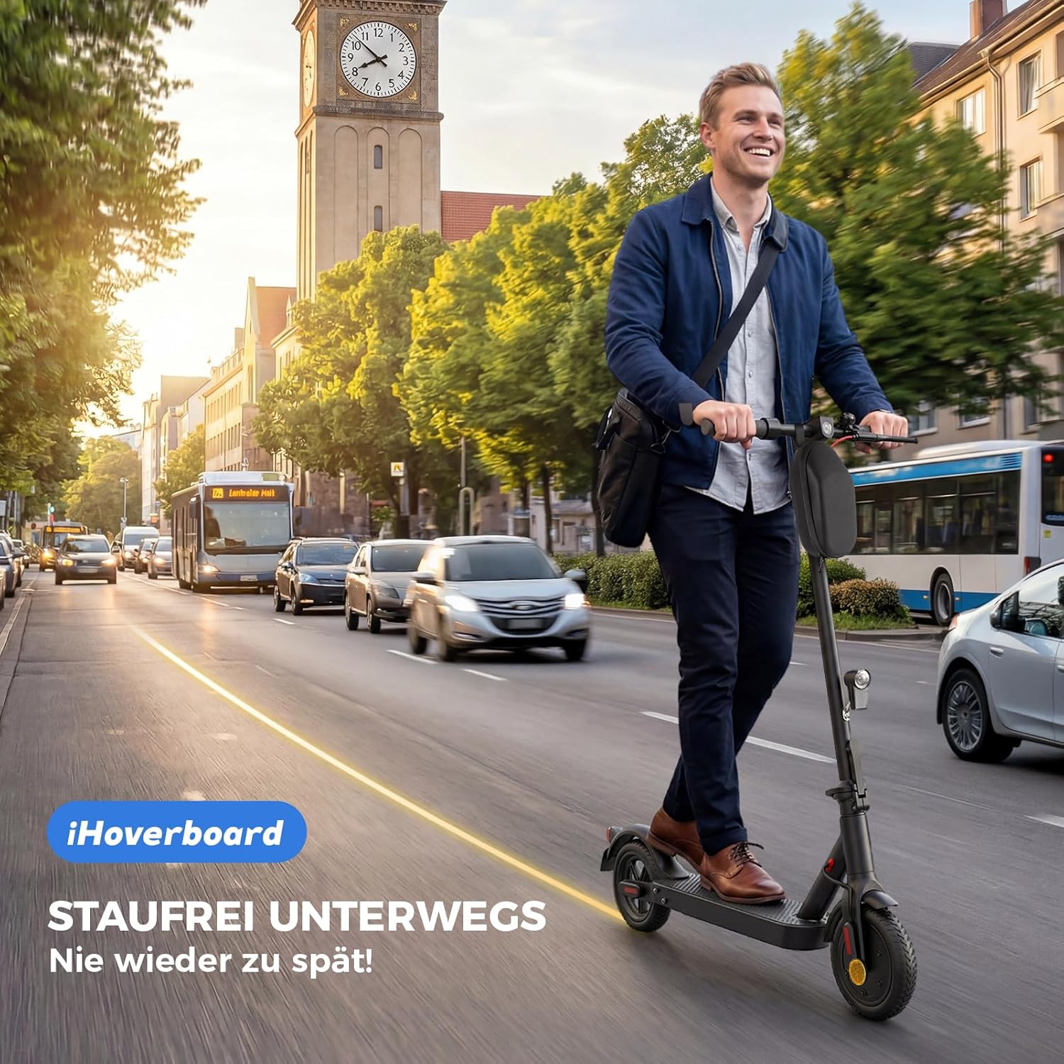 E Scooter with Road Approval | Max 30 km Range, ABE Electric Scooter 350 W Motor, 20 km/h, LED, Dual Brake System Load up to 120 kg, Electric Scooter Lightweight, Compact & Stable for Commuters – Bild 3