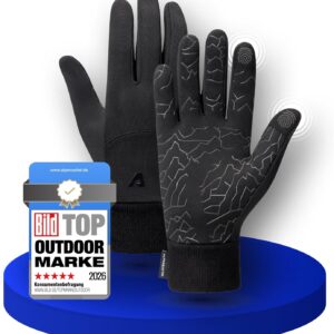 Alpensattel Premium 2.0 Thermal Cycling Gloves, Water-Repellent and Windproof Cycling Gloves, Autumn Gloves for Men and Women, Non-Slip Coating and Touchscreen Function, Sizes S-XXL