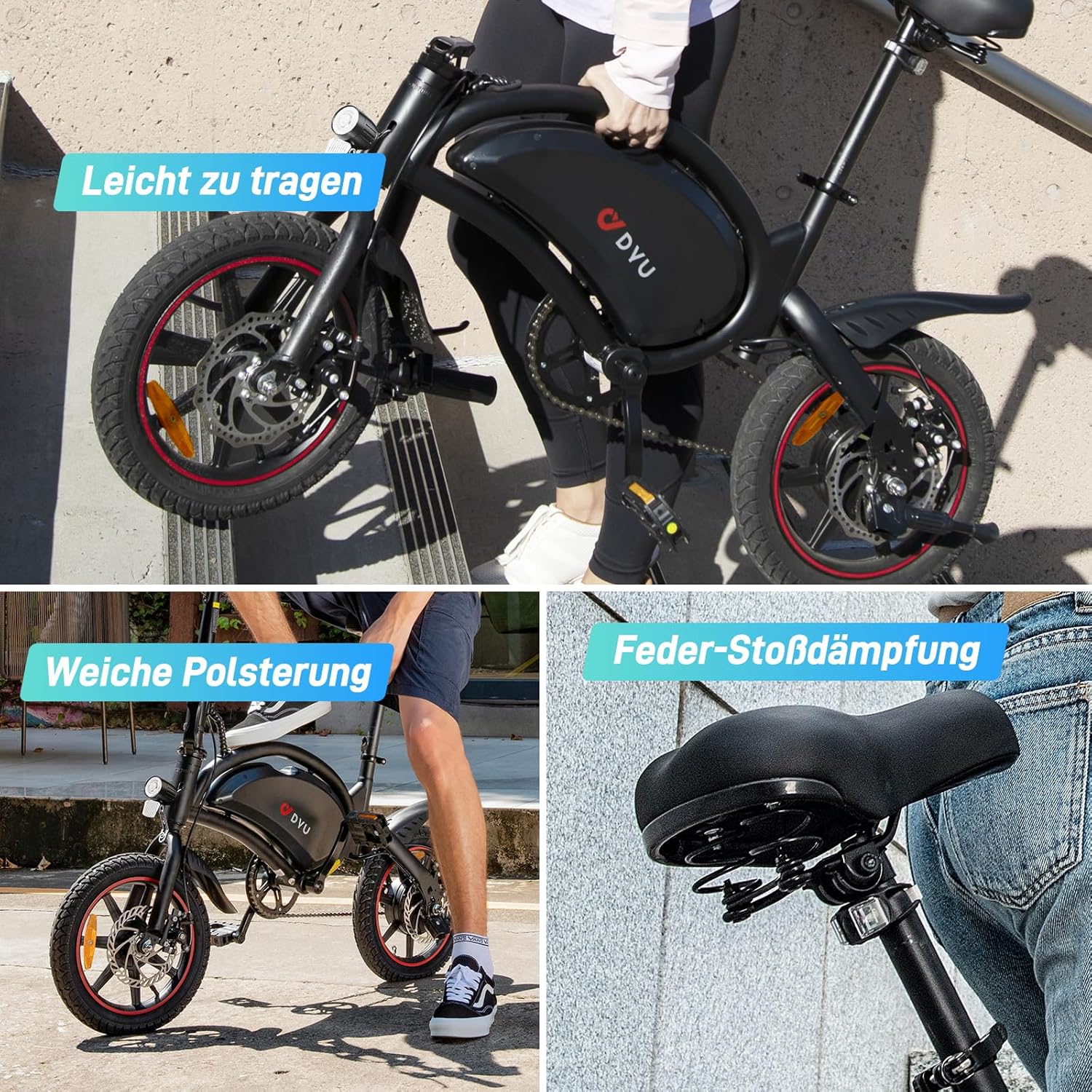 DYU D3S 14 Inch Mini Electric Bike – Bild 6