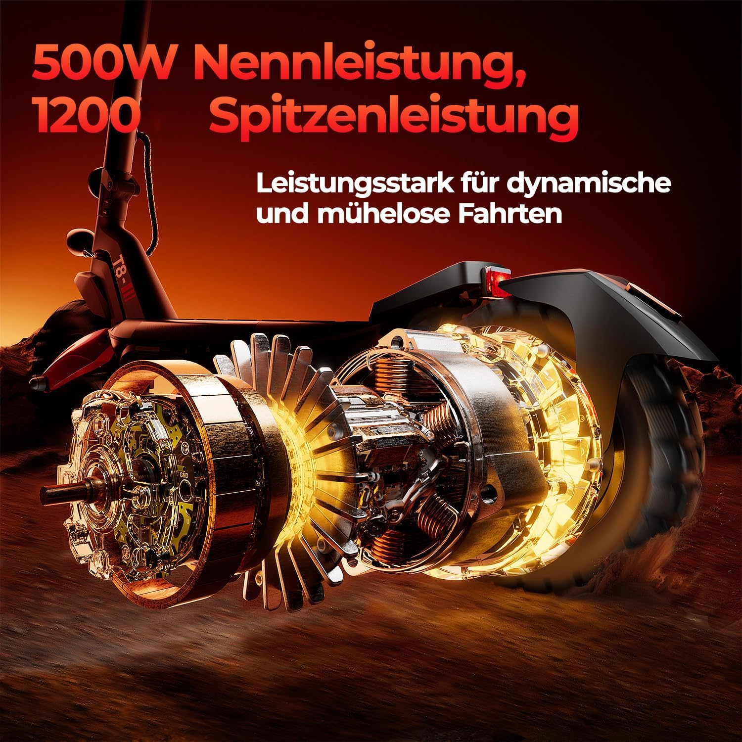 E Scooter with Road Legal, 80-100 km Range, 48 V 15 Ah, 10 Inch Offroad Pneumatic Tyres, ABE Electric Scooter with Double Shock Absorption, Foldable E Scooter, Off-Road Load – Bild 3