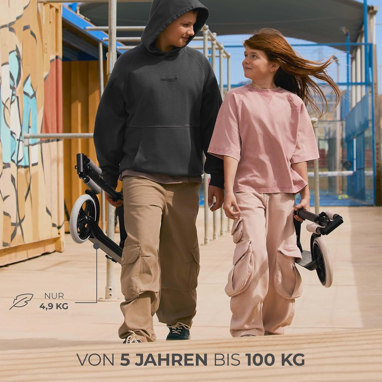 Kinderkraft Freely Scooter ab 3 Jahren, Kinderroller bis zu 100 kg, schnellen Zusammenklappen, Räder aus PP – Bild 3
