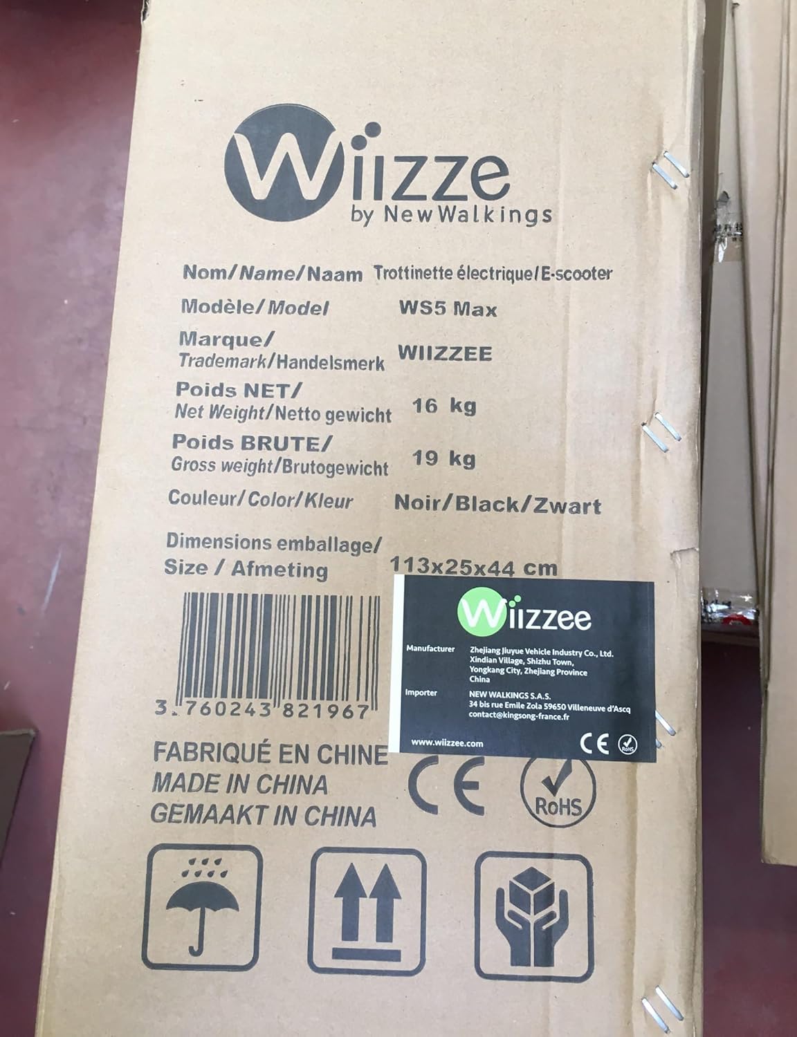 WIIZZEE E Scooter with Road Approval WS5 Max, Motor 500 W, Battery Life up to 40 km, Sporty and Durable, Black – Bild 5