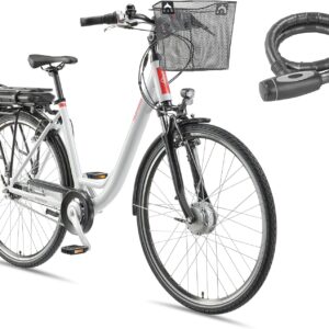TELEFUNKEN RC657 RC657 Women’s 28 Inch Aluminium E-Bike with 7-Speed Shimano Hub Gears, Pedelec City Bike, 250 W and 13 Ah, 36 V Lithium-Ion Battery, Electric Bicycle for Men and Women