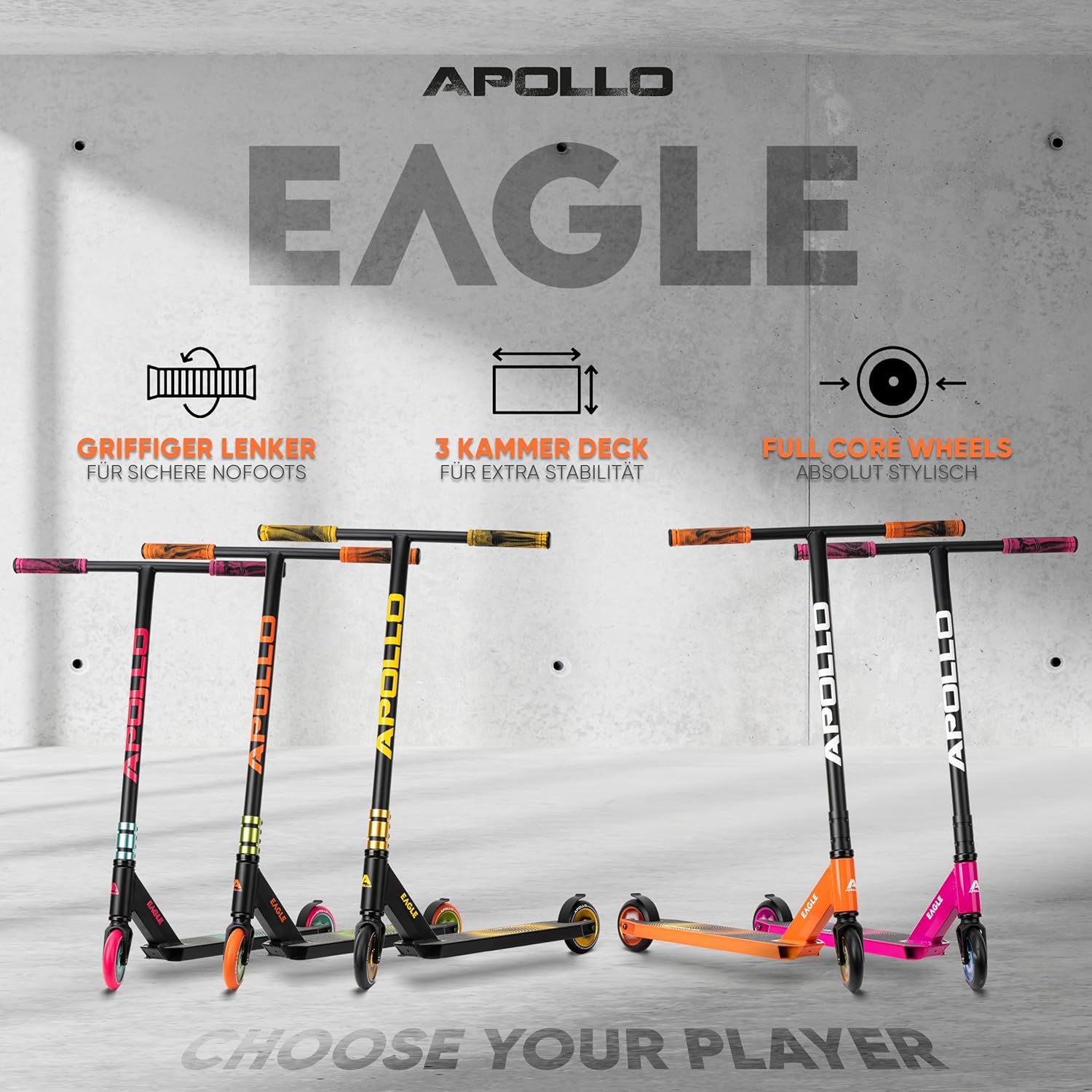 Apollo Stunt Scooter - Eagle, Anodised Professional Stunt Scooter, Children's Scooter with ABEC 9 Bearings, 110 mm Wheels, Stunt Scooter Also for Teens and Adults, Trick Scooter – Bild 6