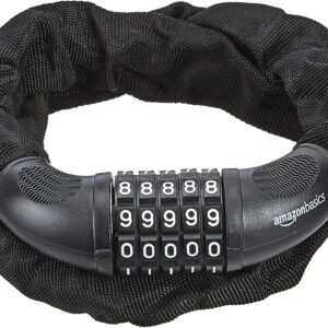 Amazon Basics Bicycle Chain Number Lock 5 Digit 97.2 cm Black