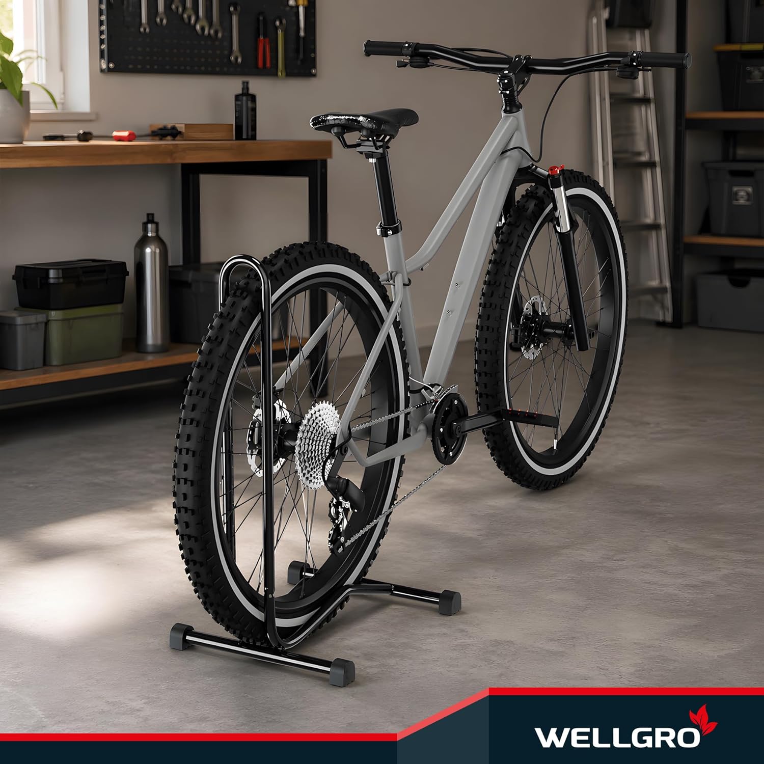 2 x Wellgro® bicycle stand, steel, secure stand, colour: black. – Bild 7