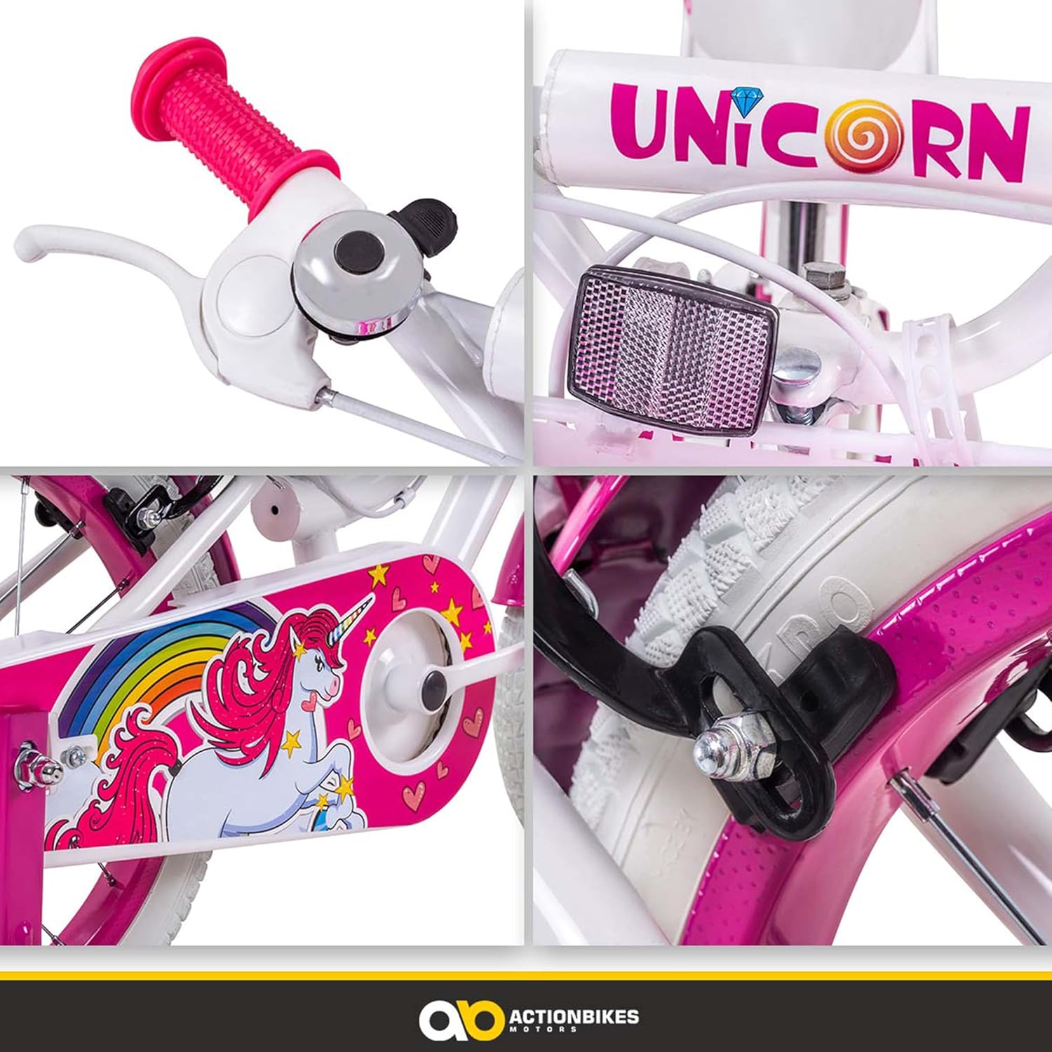 Actionbikes Children's Bicycle Unicorn | 12 Inch / 16 Inch - V-Brake Brakes - Mudguard for Girls - Bicycles - Children's Bike - Youth Bike - From 2-7 Years – Bild 9