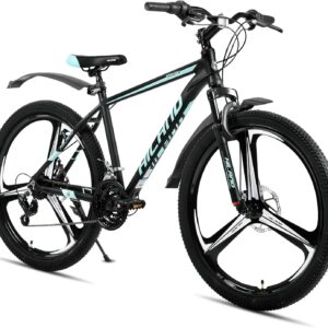 HILAND 26 Zoll Mountainbike für Erwachsene, 3/6 Speichenrad 18 Gang Herren Damen Mountainbike mit Doppelscheibenbremse, 26 Zoll MTB Aluminiumrahmen Fahrrad