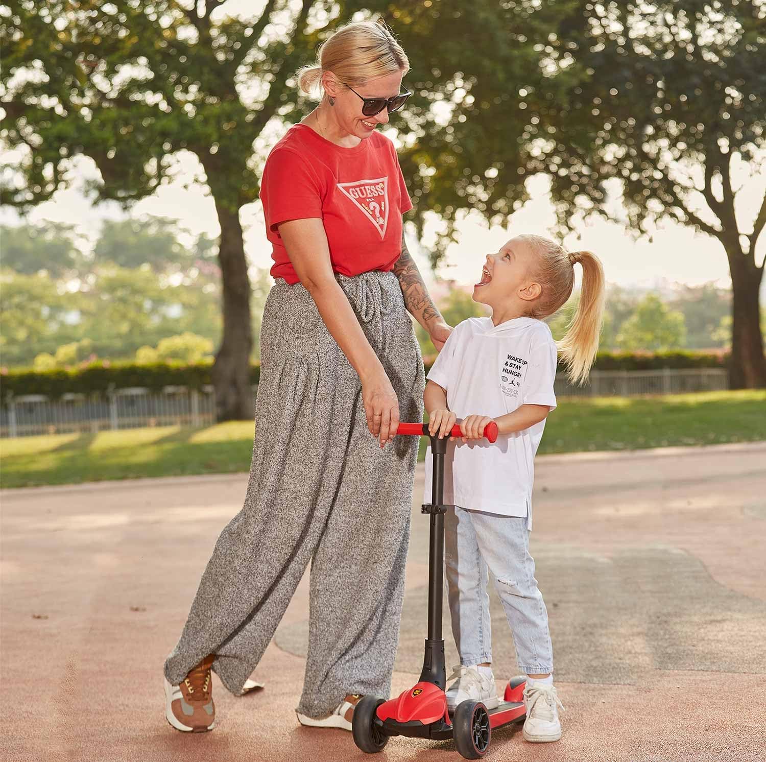 Kicknroll Scooter Children 3 Years - Children's Scooter from 3 Years - Foldable Slide Scooter Children with 4 Adjustable Heights, LED Wheels, Illuminated Kickboard - Tricycle Scooter for Boys Girls – Bild 7